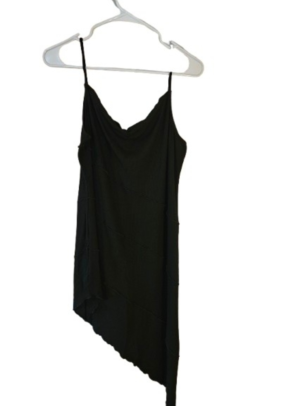 Black‎ Asymmetrical Slip Dress - Women's
